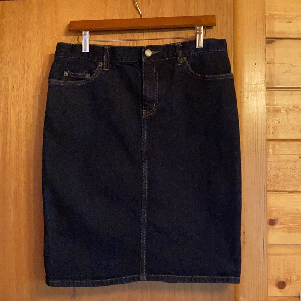 Lauren Ralph Lauren Jean Skirt Size 6 Dark Blue Denim